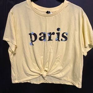 Worn One Time EUC H&M crop top Size XL Yellow